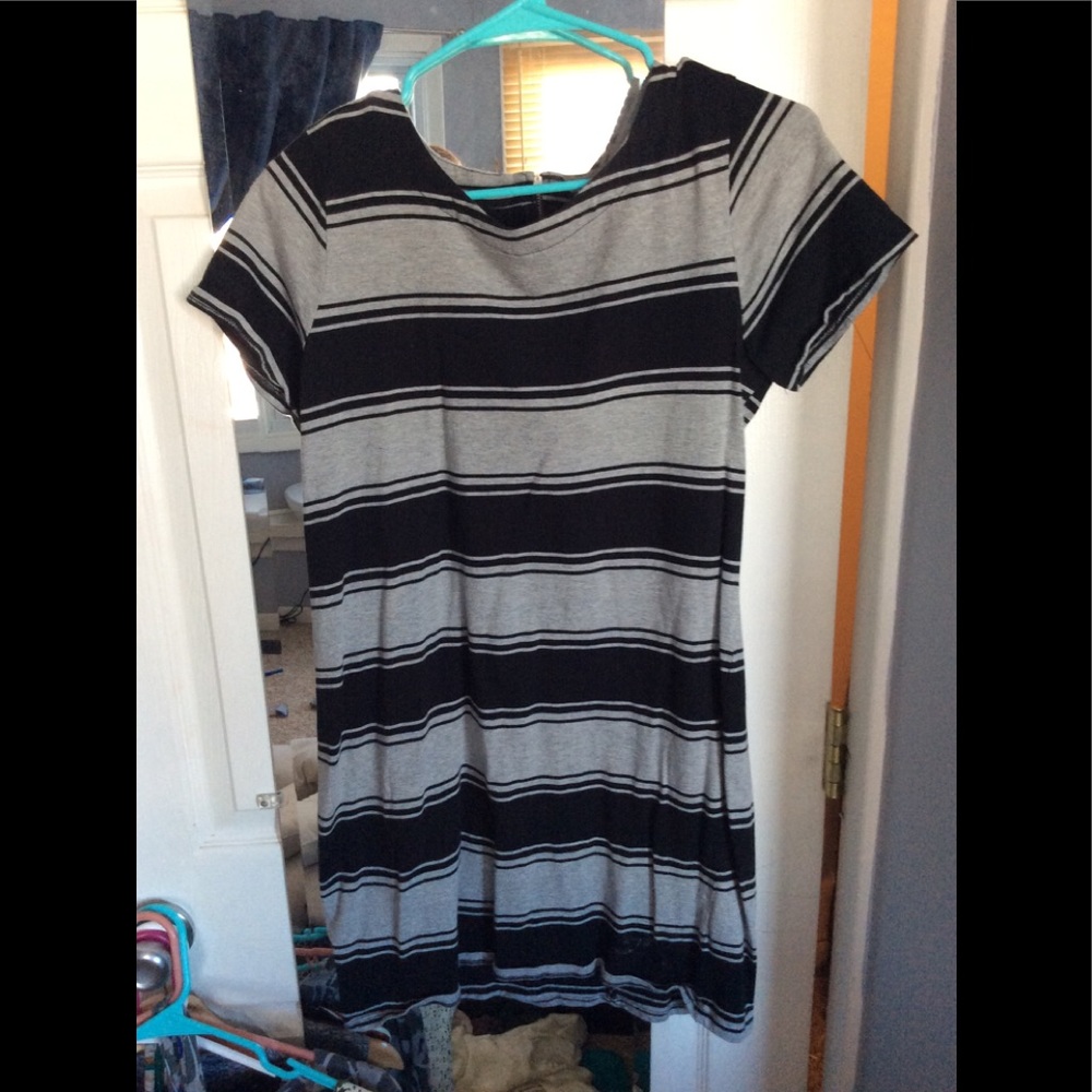 Striped mini cotton dress